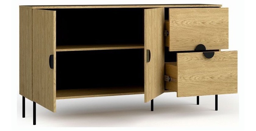 Wohnzimmermöbel-Set: TV-Möbel 200 cm, Couchtisch, Sideboard, Eiche, Kollektion MONDO