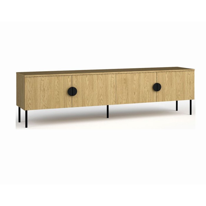 Conjunto de muebles de sala: Mueble para TV de 200 cm, mesa de centro, bufete, roble, colección MONDO