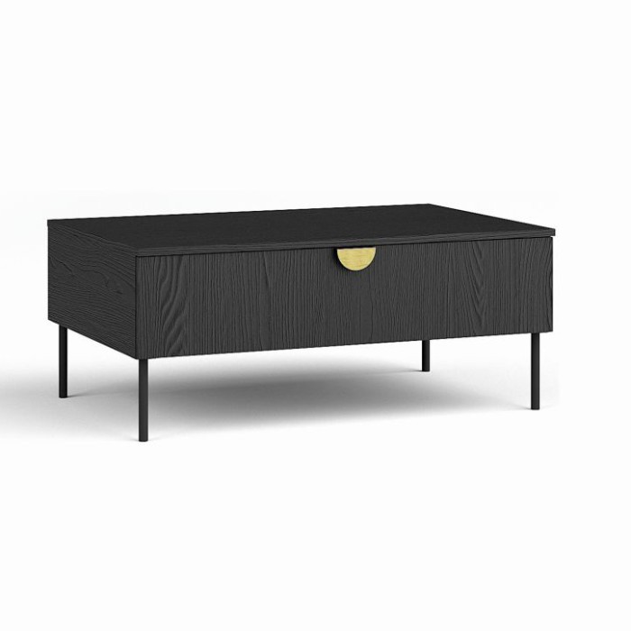 Salon completo MONDO 4 mobili nero maniglie dorate design moderno