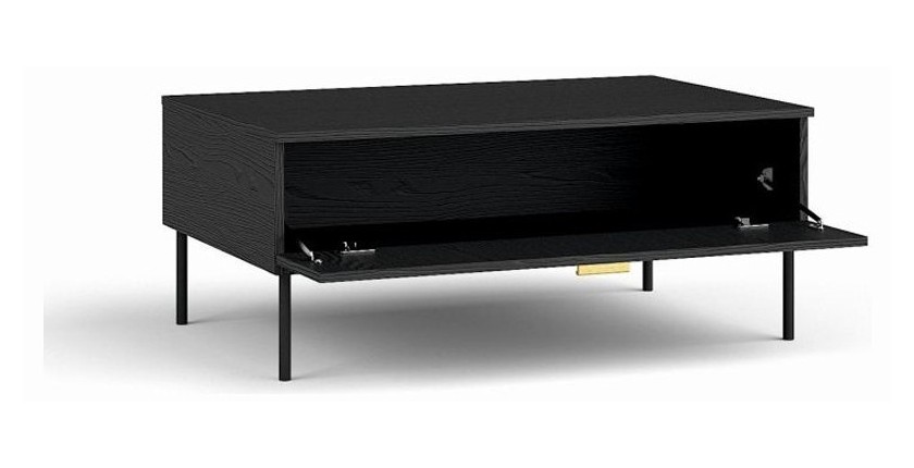 Salon complet MONDO 4 meubles noir poignées dorées design moderne