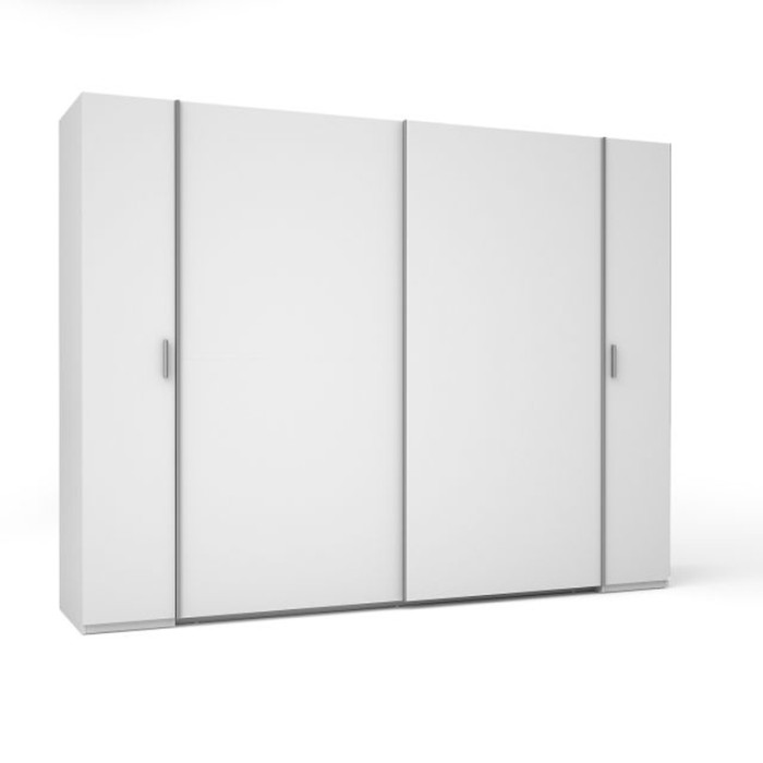 Armoire 4 portes STAR – Blanc – Avec penderie intégrée – L270 cm