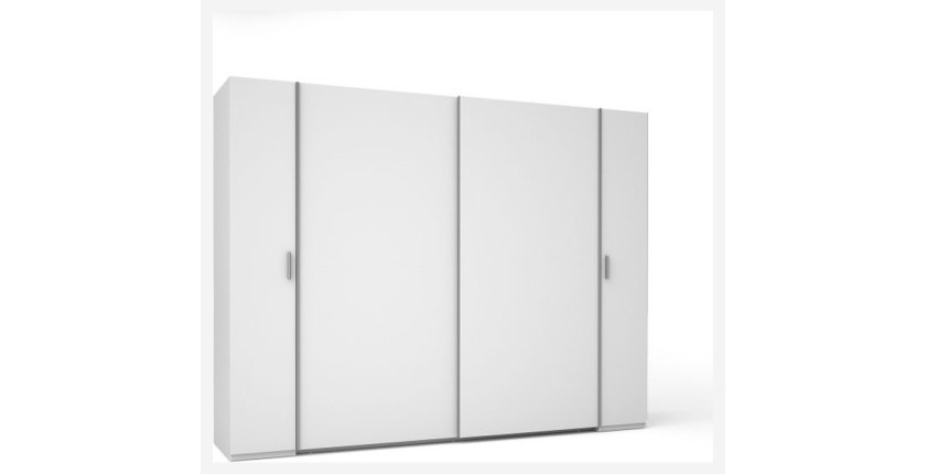 Armoire 4 portes STAR – Blanc – Avec penderie intégrée – L270 cm