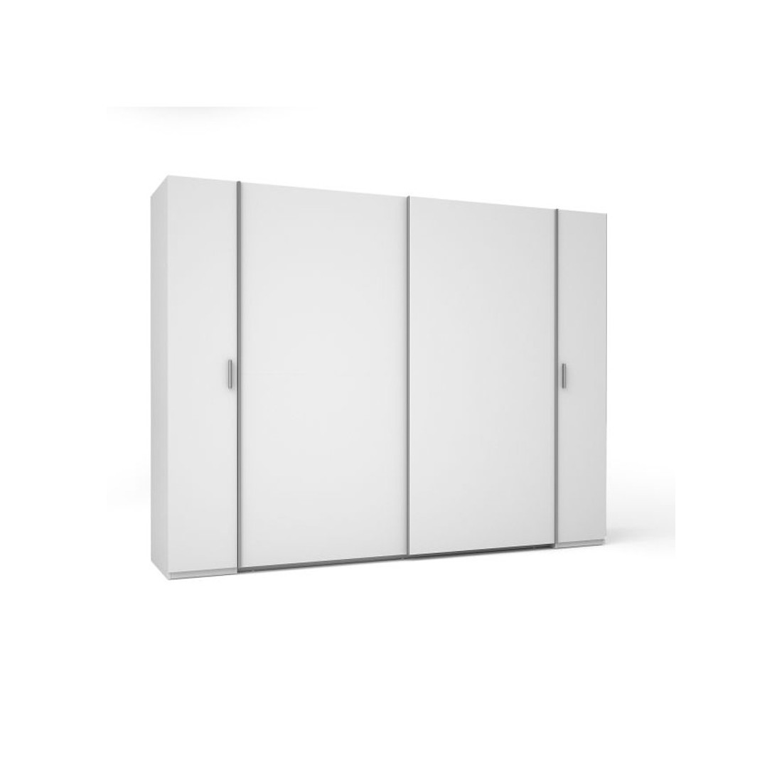 Armoire 4 Portes avec Penderie - Blanc - Collection STAR