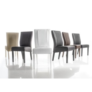 Silla URBAN de cuero sintético Blanco, dimensiones: H99 x L46 x P63 cm, ideal para un comedor moderno y de diseño.