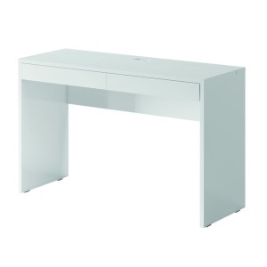 Bureau, Design kaptafel met twee laden uit de SHERRY collectie, kleur wit, hoogglans afwerkingen.