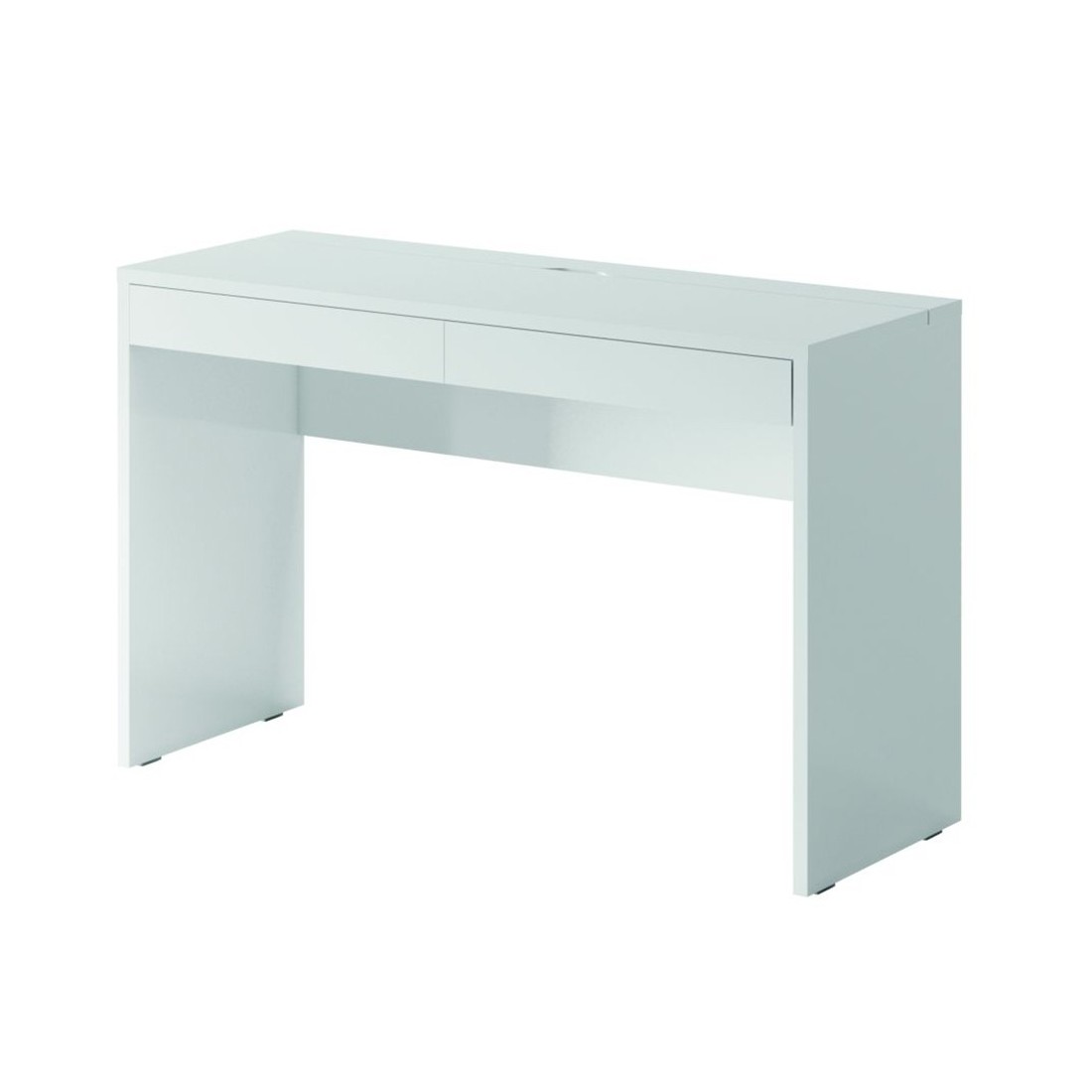 Bureau, Coiffeuse design avec deux tiroirs collection SHERRY coloris blanc finitions brillantes