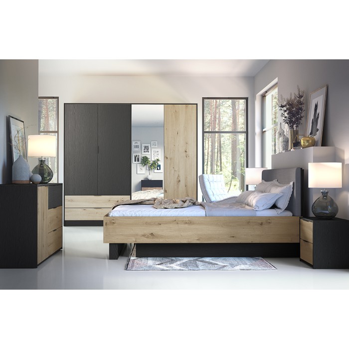 Cama Canapé 160x200 MELODY - Diseño Moderno con Cabecero Acolchado