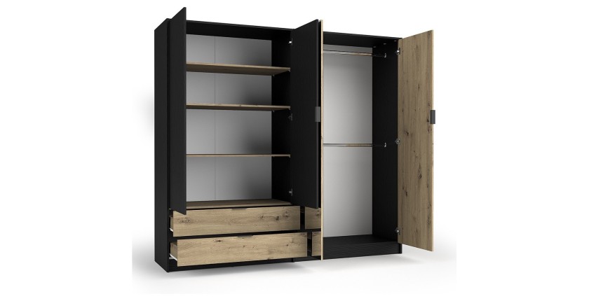 Slaapkamermeubelset MELODY - Kledingkast, Opbergbed, Nachtkastjes en Dressoir