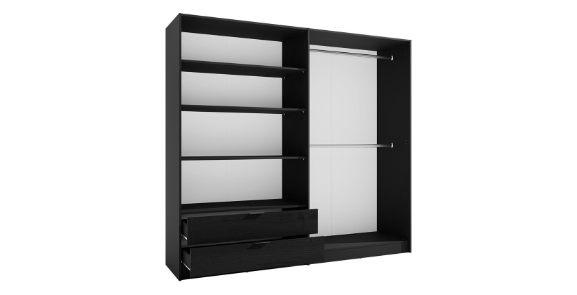 Kleiderschrank ISAC mit 4 Türen - Modernes Design mit Spiegel und 2 Schubladen