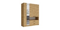 Dreitüriger Schrank MEIJE - Modernes Design mit Spiegel und offener Nische