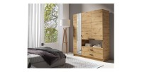 Dreitüriger Schrank MEIJE - Modernes Design mit Spiegel und offener Nische