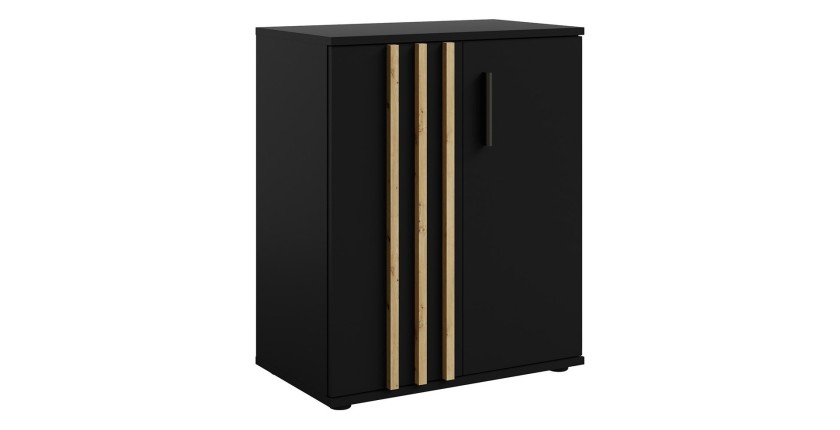 Dressoir VARIA - 2 Deuren - Modern design in zwart en ambachtelijke eik