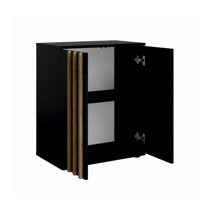 Kast VARIA - 2 Deuren - Modern design in zwart en ambachtelijke eik