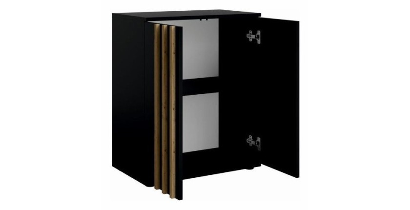 Dressoir VARIA - 2 Deuren - Modern design in zwart en ambachtelijke eik