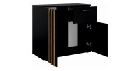 Kommode VARIA - 2 Türen und 1 Schublade - Modernes Design in Schwarz und Handwerker-Eiche