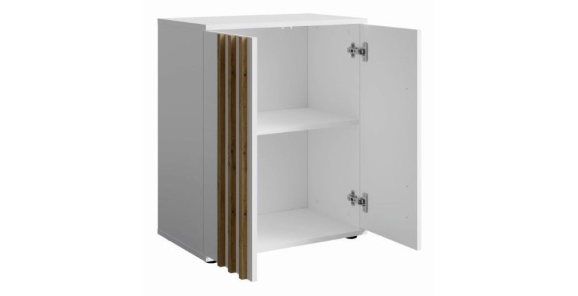 Dressoir VARIA - 2 deuren - Modern design in wit en ambachtelijk eiken
