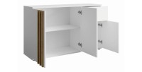 Kommode VARIA - 3 Türen und 1 Schublade - Modernes Design in Weiß und Handwerker-Eiche