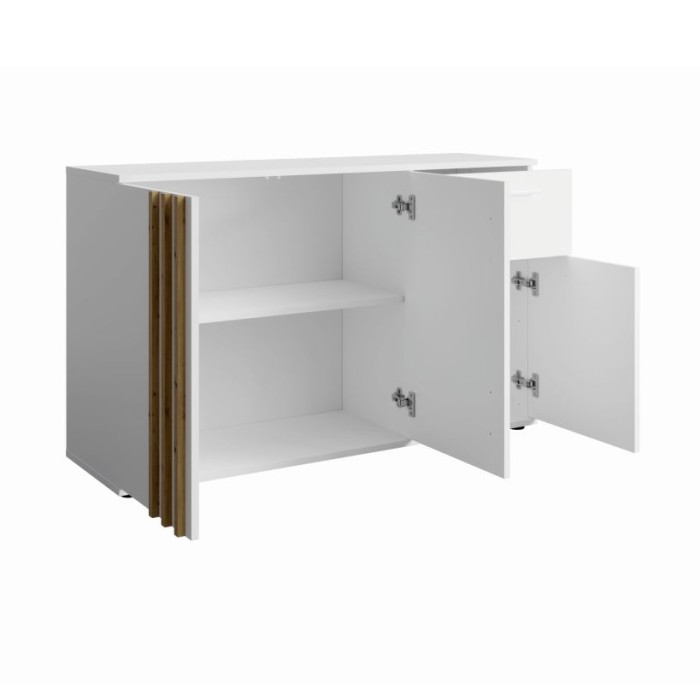 Commode VARIA - 3 deuren en 1 lade - Modern design in wit en ambachtelijk eiken