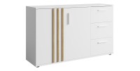 Commode VARIA - 2 deuren en 3 laden - Modern design in wit en ambachtelijk eiken