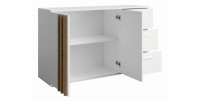 Commode VARIA - 2 deuren en 3 laden - Modern design in wit en ambachtelijk eiken