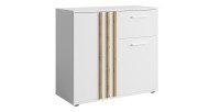 Kommode VARIA - 2 Türen und 1 Schublade - Modernes Design in Weiß und Handwerker-Eiche