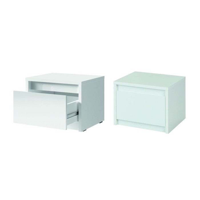 Set camera VERONA: Letto 180 cm, comò 3 cassetti, comodini, armadio 4 porte, bianco lucido