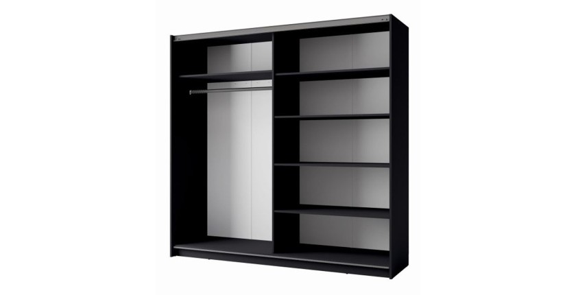 Kledingkast, garderobe 200 cm 2 schuifdeuren - grafietgrijs - Collectie ARSALA