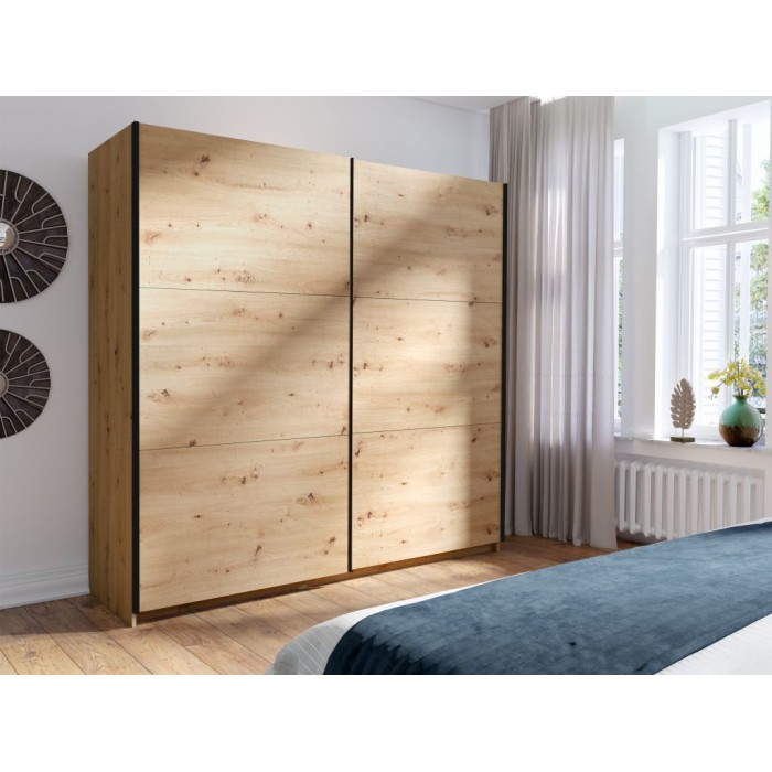 Armadio 2 porte scorrevoli 200 cm - quercia - Collezione ARSALA
