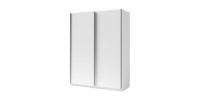 Armoire, garde robe GOZU 150 cm deux portes coulissantes. Dressing complet avec penderie et étagères. Coloris blanc