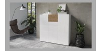 Buffet haut design RIGA blanc et chêne