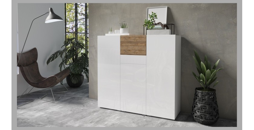 copy of Hoher Buffetschrank in Salbeigrün L120xH140xP40 aus der Kollektion HAVANA. Hochschrank im Designstil mit 4 Türen.