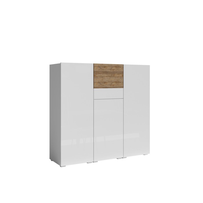 Hoog design buffet RIGA wit en eiken