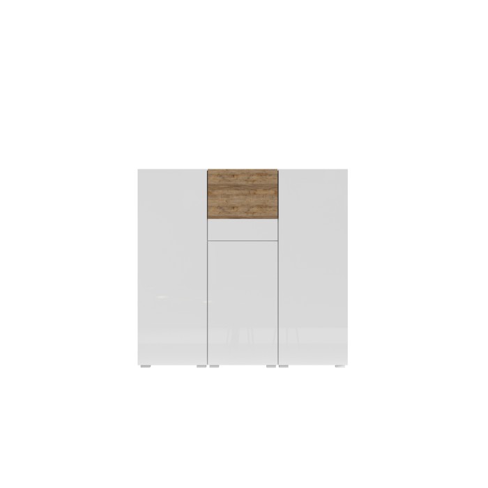 Hoog design buffet RIGA wit en eiken