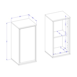 Mueble suspendido de baño colección GOBI color marrón.