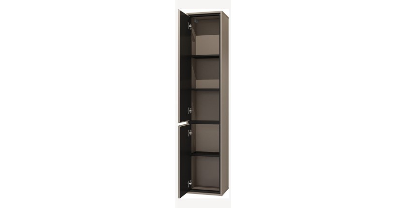 Colonne suspendue de salle de bain collection GOBI coloris marron.