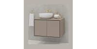 Waschtischunterschrank für das Badezimmer, 80 cm, mit 2 Türen, Kollektion GOBI, Farbe Braun.