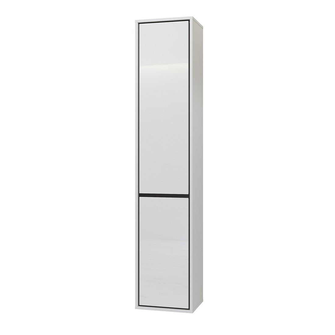 Colonne suspendue de salle de bain collection GOBI coloris blanc et noir.