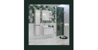 Colonna sospesa da bagno collezione GOBI colore bianco e nero.