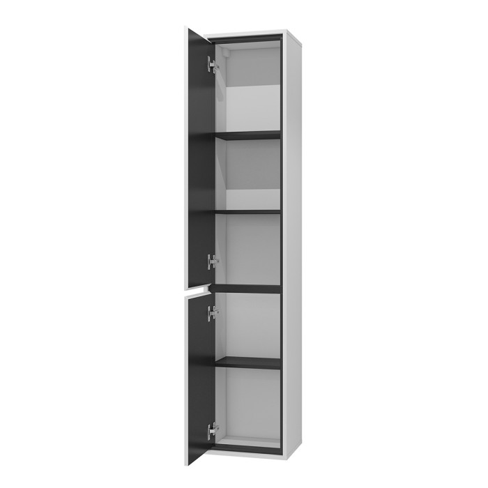 Zwevende badkamerkolom uit de GOBI collectie in wit en zwart.