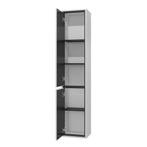 Colonna sospesa da bagno collezione GOBI colore bianco e nero.
