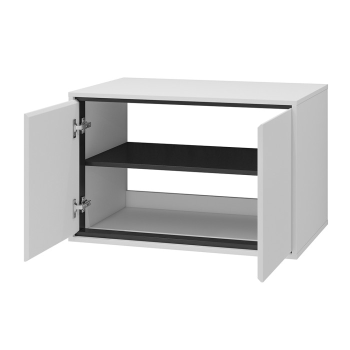 Mobile sottolavabo da bagno 80cm con 2 porte collezione GOBI colori bianco e nero.