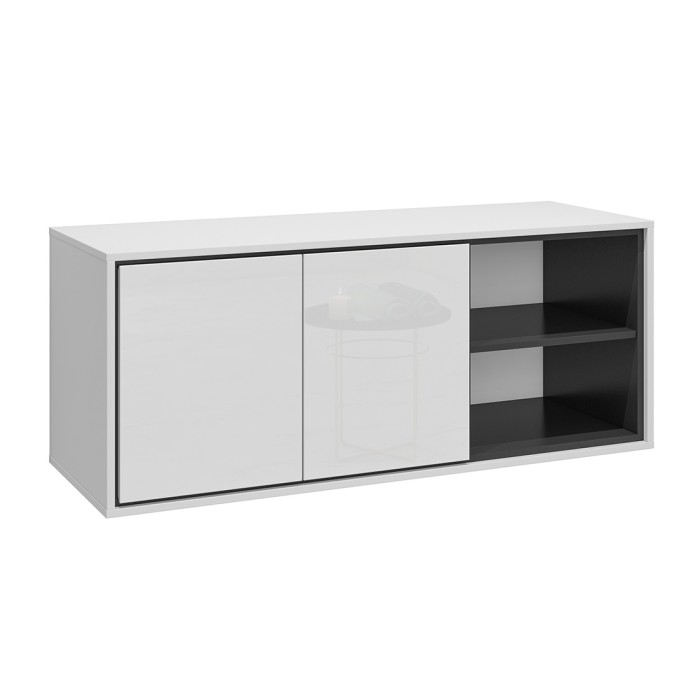 Mobile sottolavabo da bagno 120 cm GOBI colori bianco e nero