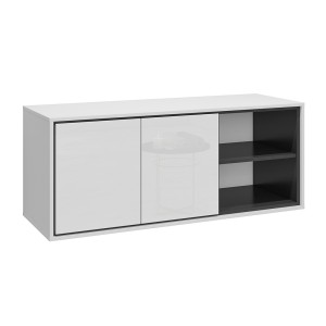 Meuble sous vasque de salle de bain 120 cm GOBI coloris blanc et noir