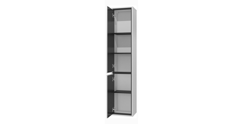 Set mit 3 Badezimmermöbeln der Kollektion GOBI in Weiß und Schwarz.