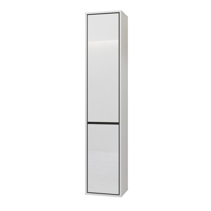 Set von 3 Badezimmermöbeln der Kollektion GOBI in Weiß und Schwarz.