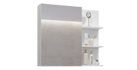 Set mit 3 Badezimmermöbeln der Kollektion GOBI in Weiß und Schwarz.