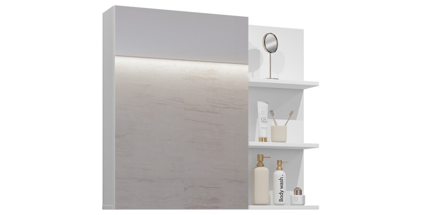 Set mit 3 Badezimmermöbeln der Kollektion GOBI in Weiß und Schwarz.