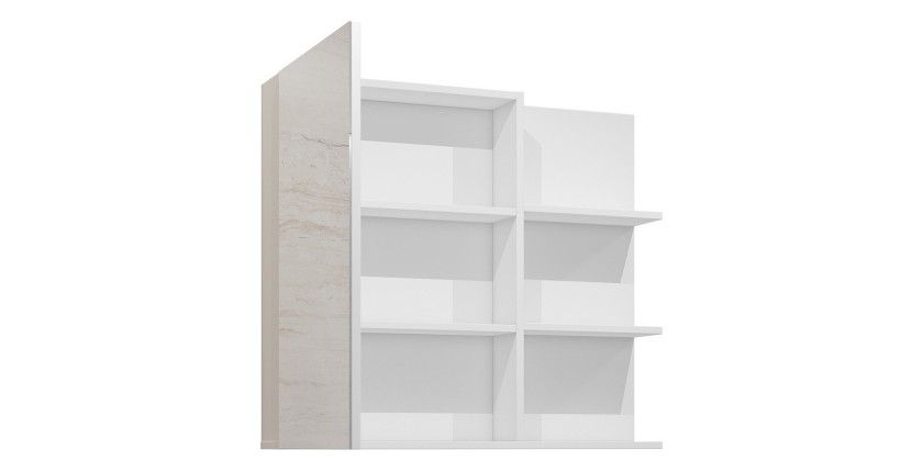 Set mit 3 Badezimmermöbeln der Kollektion GOBI in Weiß und Schwarz.