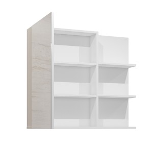 Set mit 3 Badezimmermöbeln der Kollektion GOBI in Weiß und Schwarz.