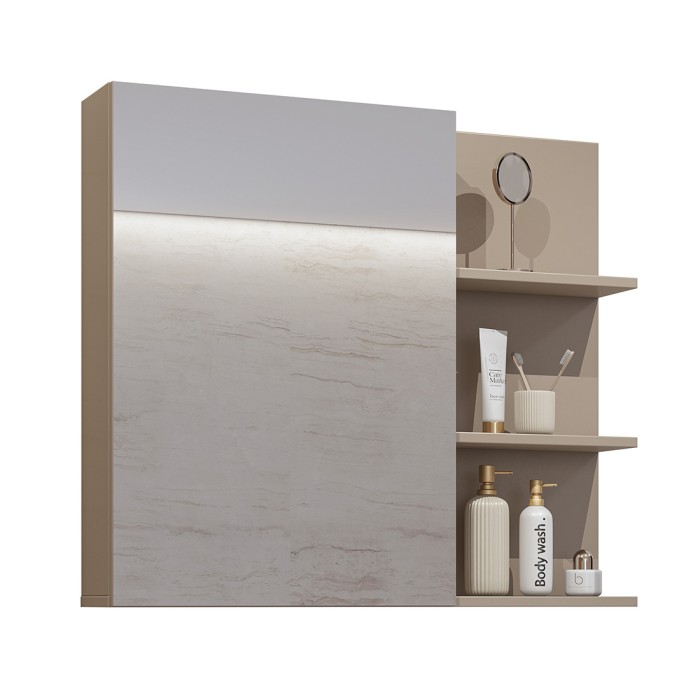 Set von 3 Badezimmermöbeln der Kollektion GOBI in Braun.